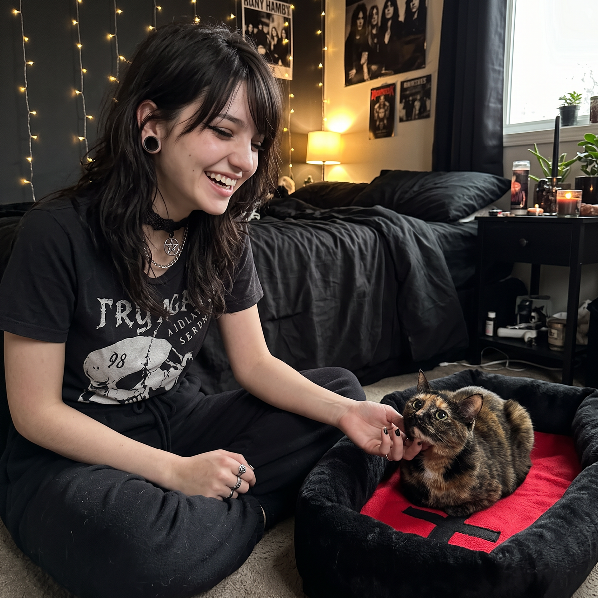 ShadowMews Gothic Cat Bed — Midnight