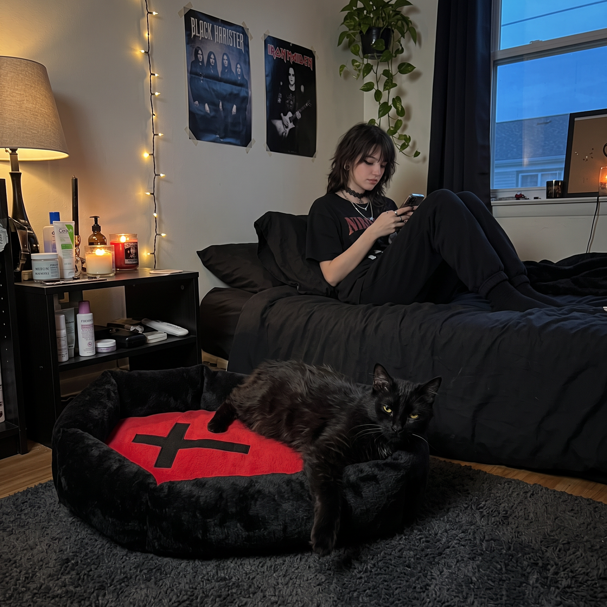 ShadowMews Gothic Cat Bed — Midnight