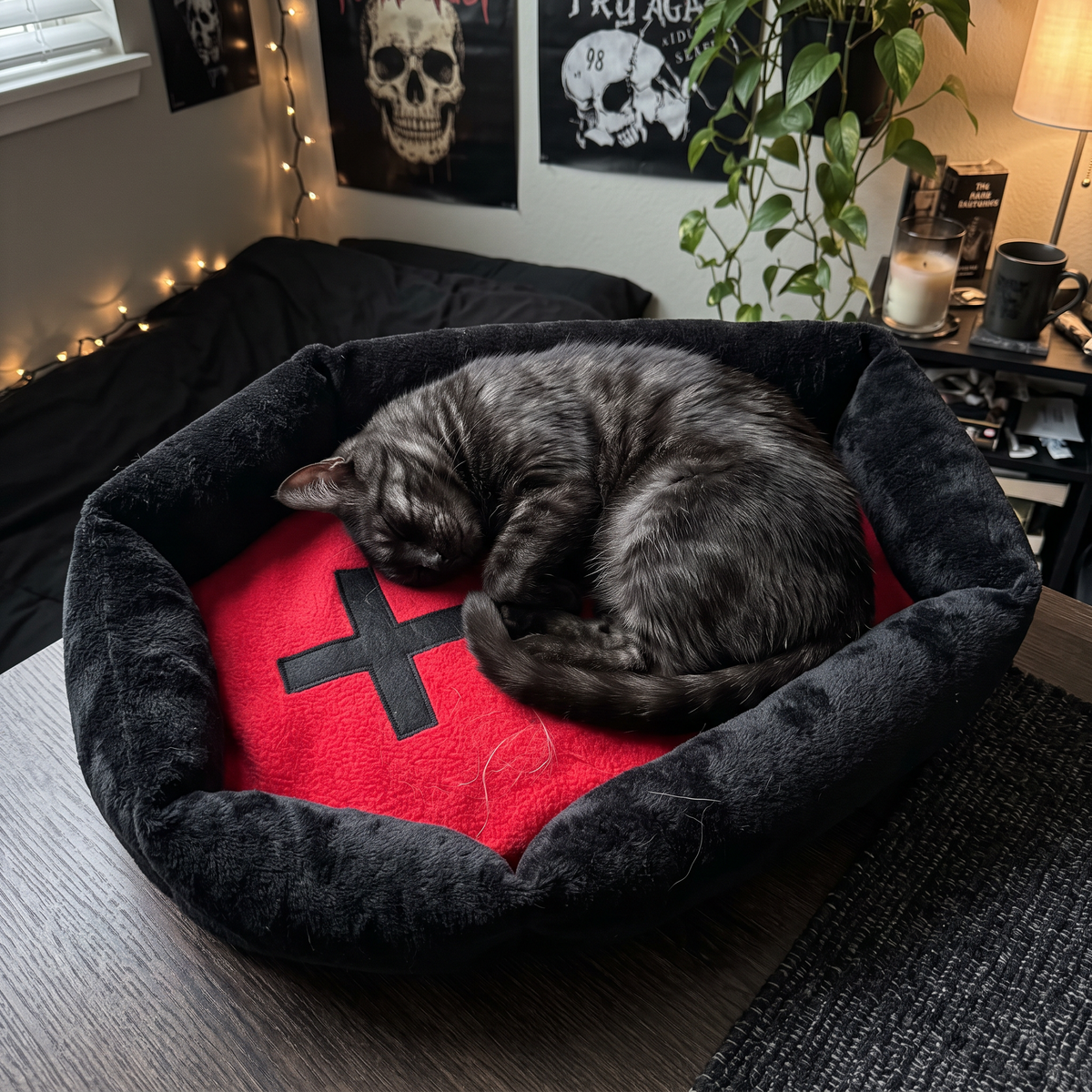 ShadowMews Gothic Cat Bed — Midnight